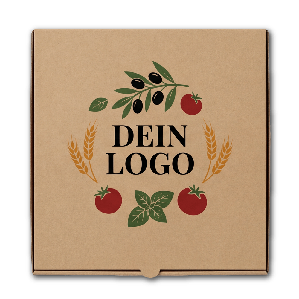 Francia Pizzakarton Braun 1 - 4 farb. dein Design, ≤35% Druckfläche