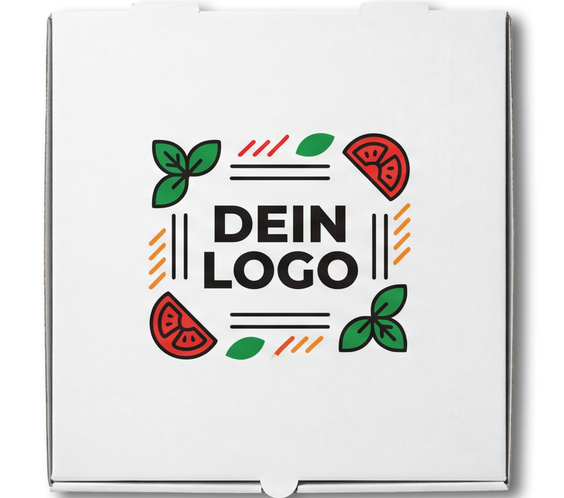 Francia Pizzakarton Weiß 1 - 4 farb. dein Design, ≤35% Druckfläche