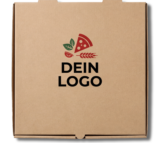 Model C Pizzakarton Braun 1 - 4 farb. dein Design, ≤35% Druckfläche