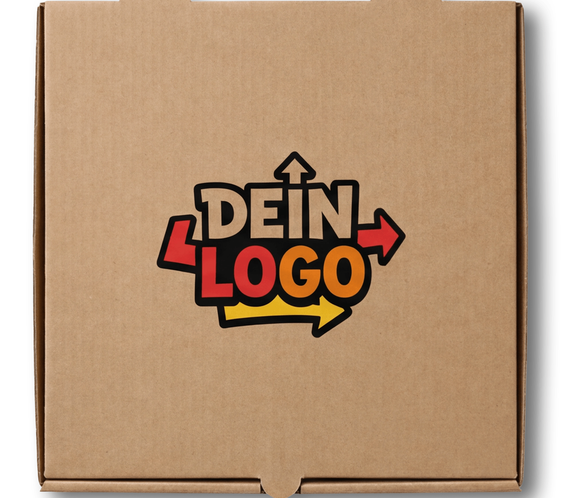 New York Pizzakarton Braun 1 - 4 farb. dein Design, ≤35% Druckfläche