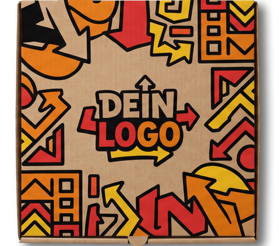 New York Pizzakarton Braun 1 - 4 farb. dein Design, ≤70% Druckfläche