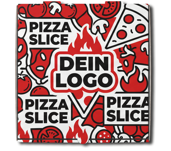 New York Pizzakarton Weiß 1 - 4 farb. dein Design, ≤100% Druckfläche