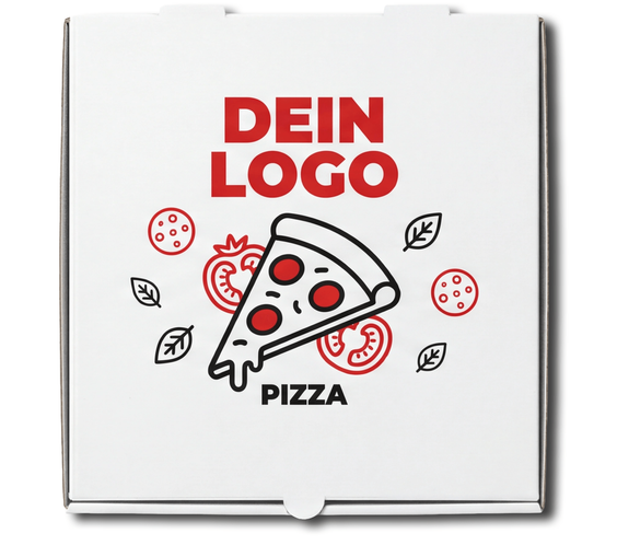 New York Pizzakarton Weiß 1 - 4 farb. dein Design, ≤35% Druckfläche