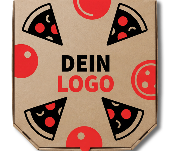 Treviso Pizzakarton Braun 1 - 4 farb. dein Design, ≤35% Druckfläche