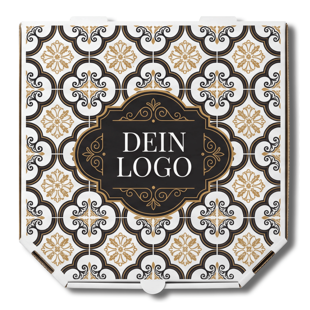 Treviso Pizzakarton Weiß 1 - 4 farb. dein Design, ≤100% Druckfläche