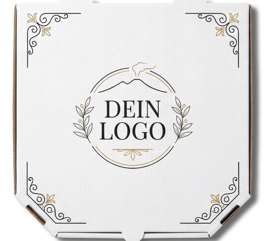 Treviso Pizzakarton Weiß 1 - 4 farb. dein Design, ≤35% Druckfläche