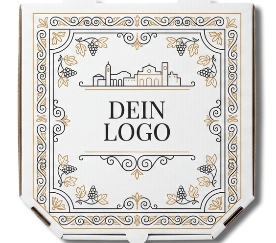 Treviso Pizzakarton Weiß 1 - 4 farb. dein Design, ≤70% Druckfläche
