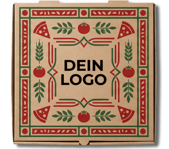 Model C Pizzakarton Braun 1 - 4 farb. dein Design, ≤100% Druckfläche
