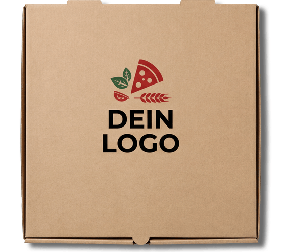 Model C Pizzakarton Braun 1 - 4 farb. dein Design, ≤35% Druckfläche