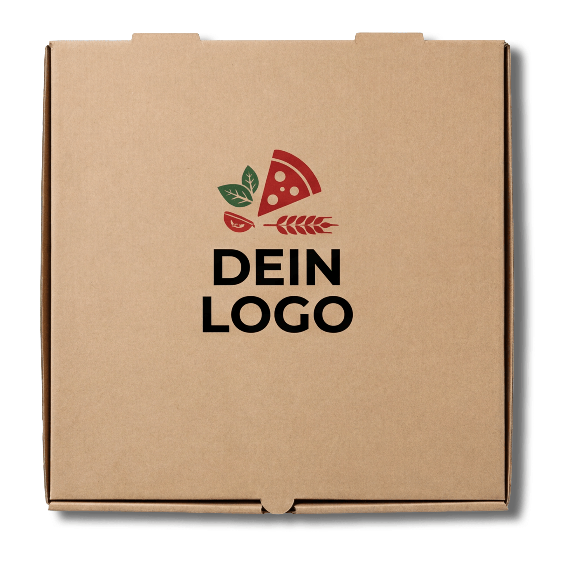 Model C Pizzakarton Braun 1 - 4 farb. dein Design, ≤35% Druckfläche