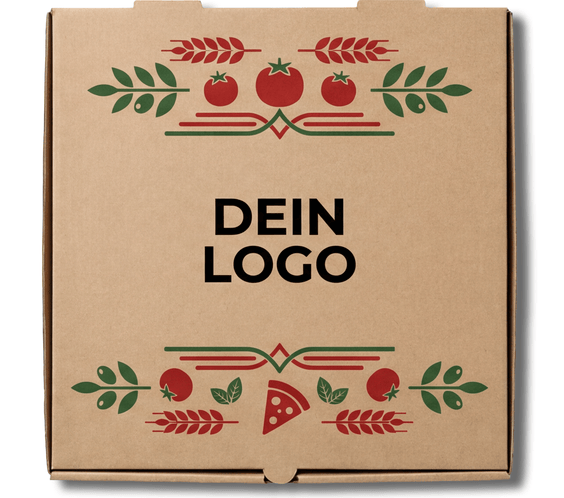 Model C Pizzakarton Braun 1 - 4 farb. dein Design, ≤70% Druckfläche