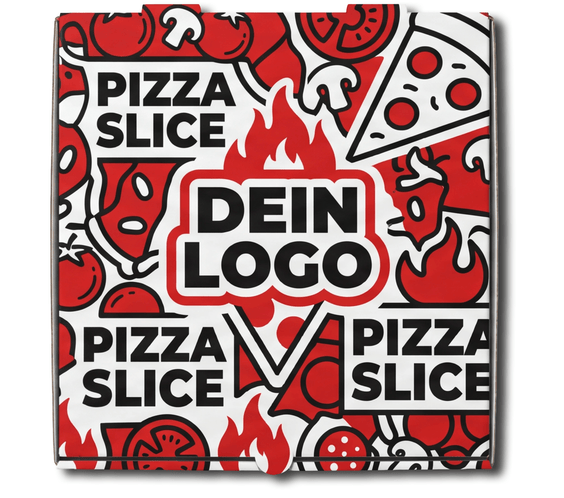 New York Pizzakarton Weiß 1 - 4 farb. dein Design, ≤100% Druckfläche