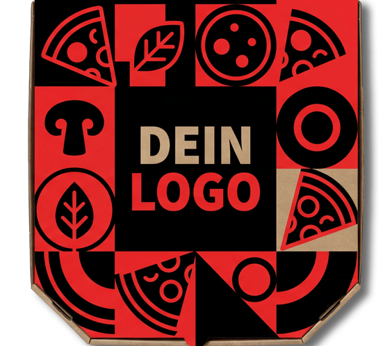 Treviso Pizzakarton Braun 1 - 4 farb. dein Design, ≤100% Druckfläche