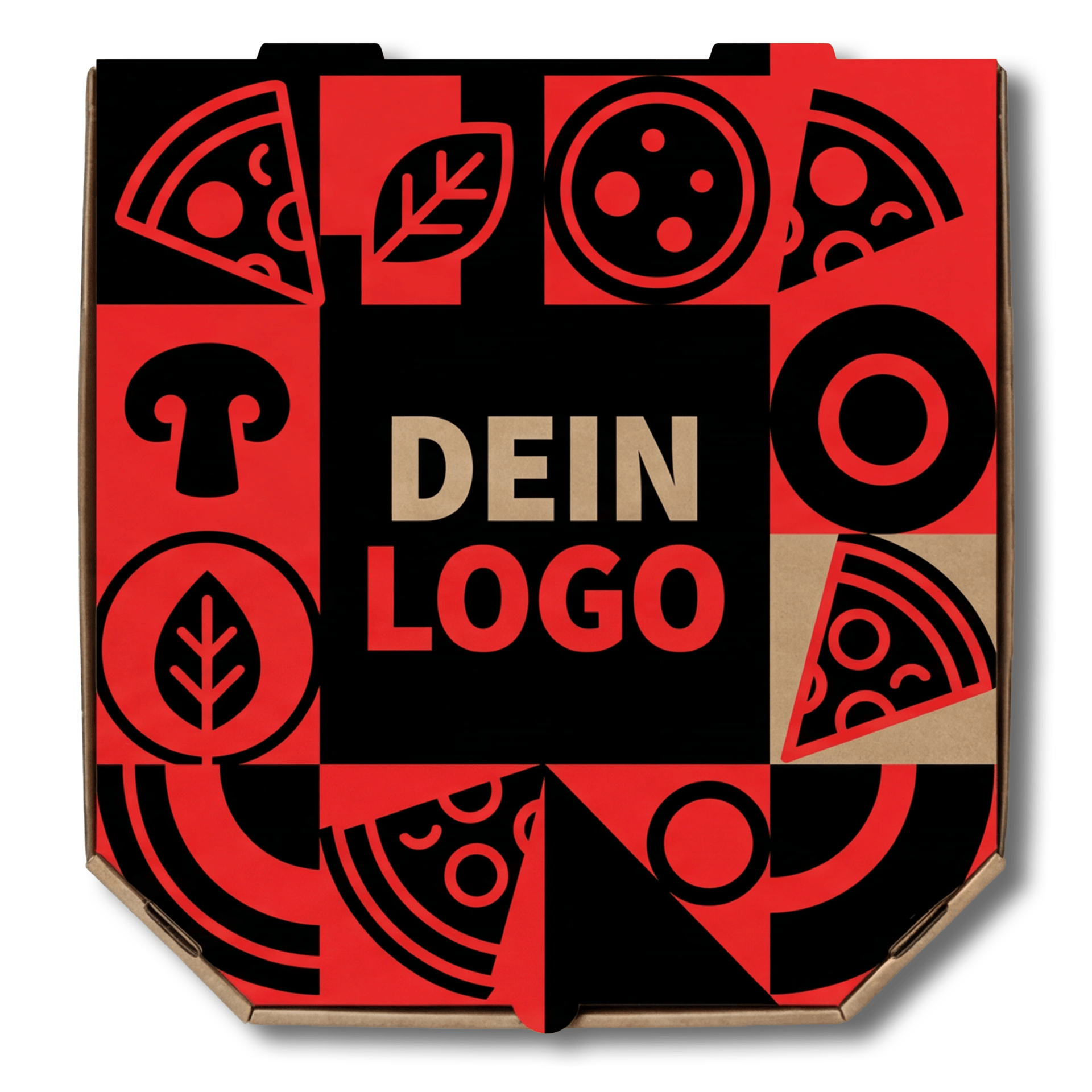 Treviso Pizzakarton Braun 1 - 4 farb. dein Design, ≤100% Druckfläche