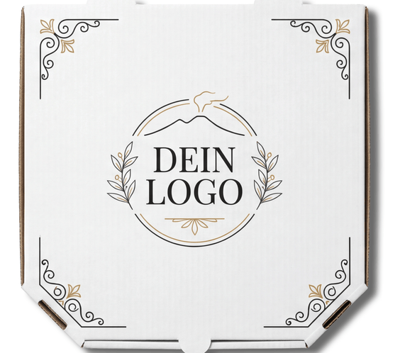 Treviso Pizzakarton Weiß 1 - 4 farb. dein Design, ≤35% Druckfläche