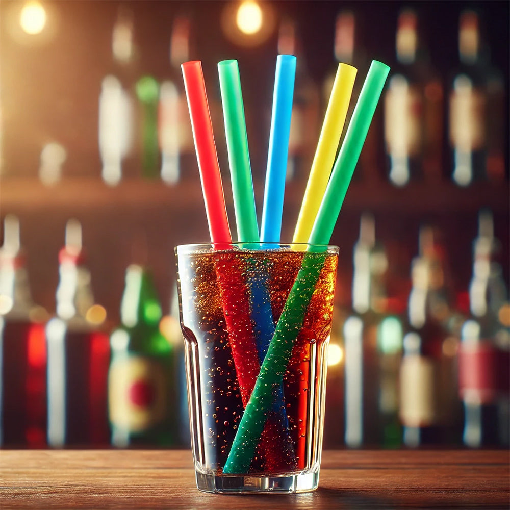5.000x bunte Plas­tik-Mehrweg-Trink­halme 220 x 7mm Ø