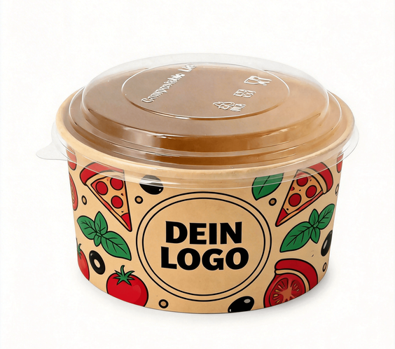 Salatschale 750ml 1 - 4 farb. dein Design 100% Druckfläche