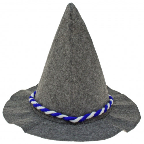 Traditioneller Bayerischer Seppelhut Blau-Weißer Kordel
