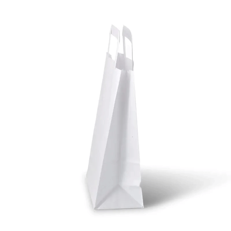 250x Papiertragetaschen 18x8x22cm Kraftpapier weiß 70g/m XS