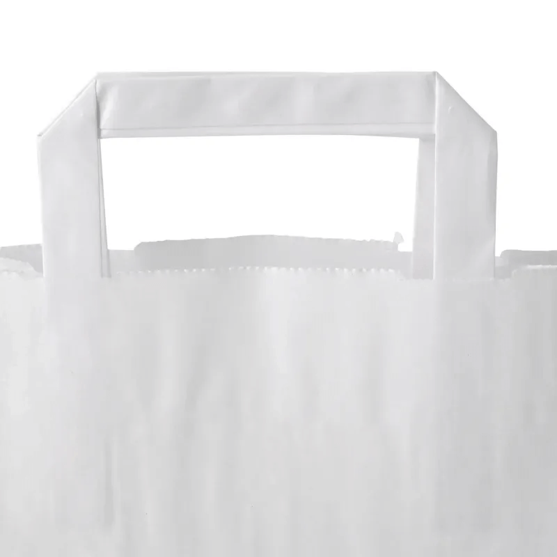 250x Papiertragetaschen 18x8x22cm Kraftpapier weiß 70g/m XS