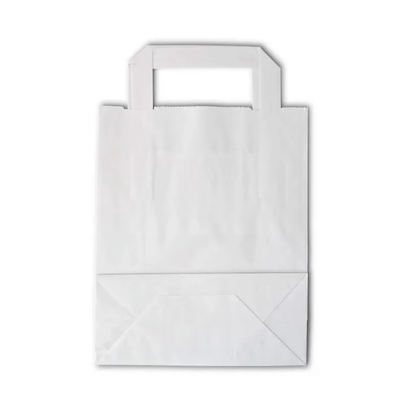 250x Papiertragetaschen 18x8x22cm Kraftpapier weiß 70g/m XS
