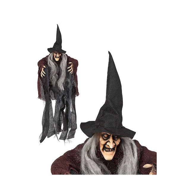 Düstere Hexe schwarz / rot 50cm hängend