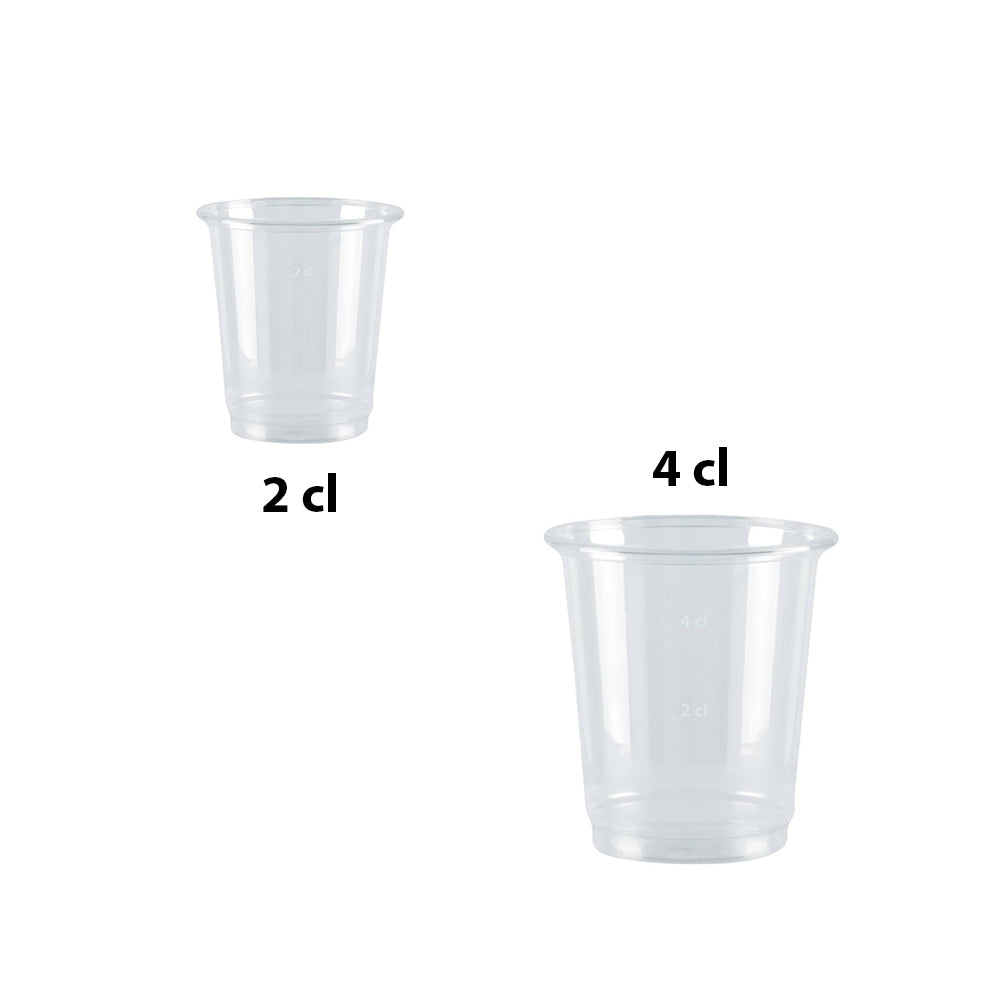 Schnapsglas aus PET glasklar versch. Größen 2-4cl